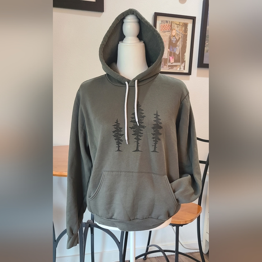 NWT'S- BELLA  & CANVAS -Super Soft Olive Green Hoodie, Frt Pocket- Various Sizes